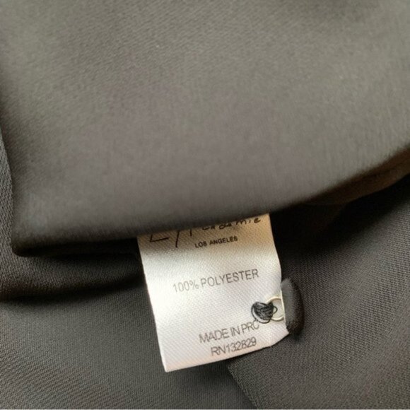 Revolve L'Academie 70's Blouse Neck Tie Black Long Sleeve Satin Size XS - Picture 12 of 14